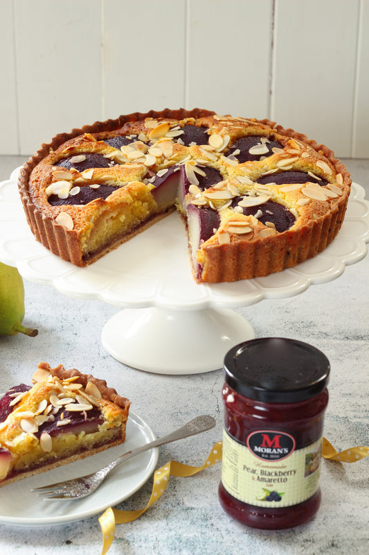 Mulled Wine Poached Pear Frangipane Tart