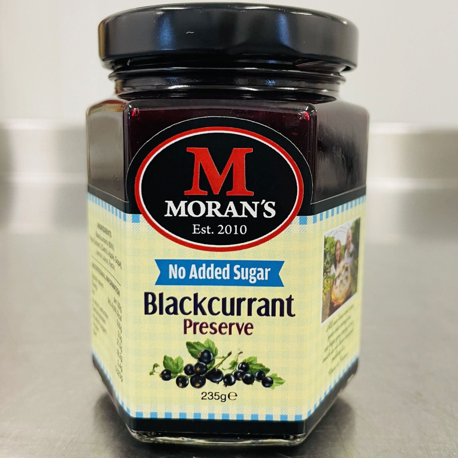 No Added Sugar Blackcurrant Preserve - Morans Mega Jam - 
