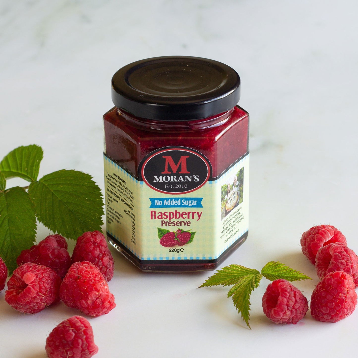 No Added Sugar Raspberry Preserve - Morans Mega Jam - simple