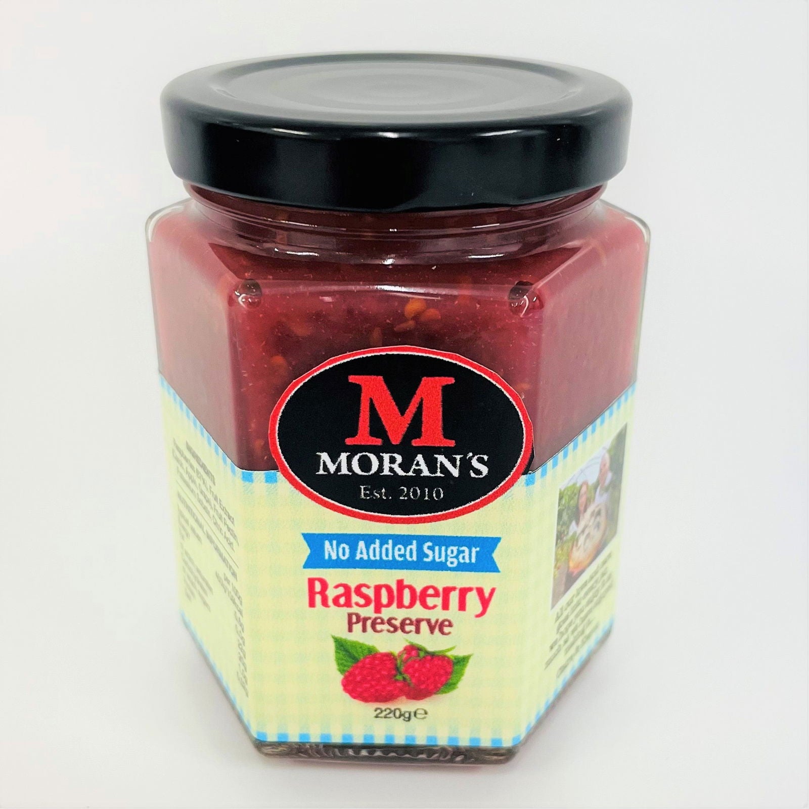 No Added Sugar Raspberry Preserve - Morans Mega Jam - 